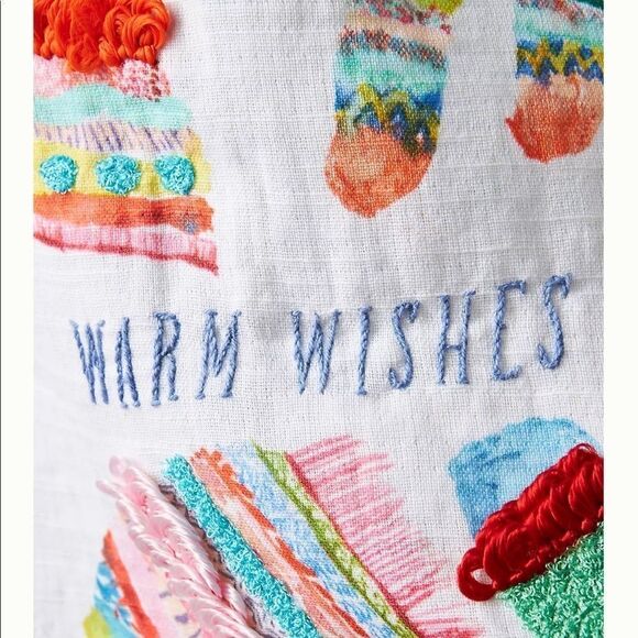 New Anthropologie Warm Wishes Dish Towel - Picture 2 of 4